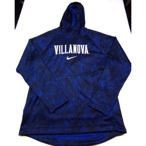 Nike Dri Fit Villanova Wildcats Hoodie Mens Size L Blue Black Camo Center Swoosh